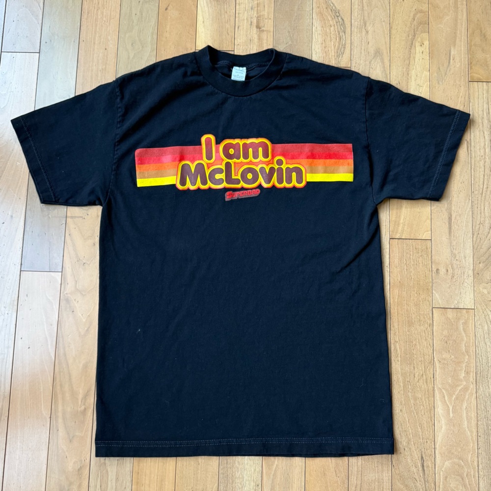 VTG Superbad I Am McLovin T Shirt Size Large Movie‎ Promo Black Tee